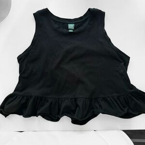 Black ruffled tank top size XS